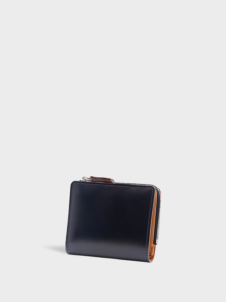 CORDOVAN L zip bi-fold wallet