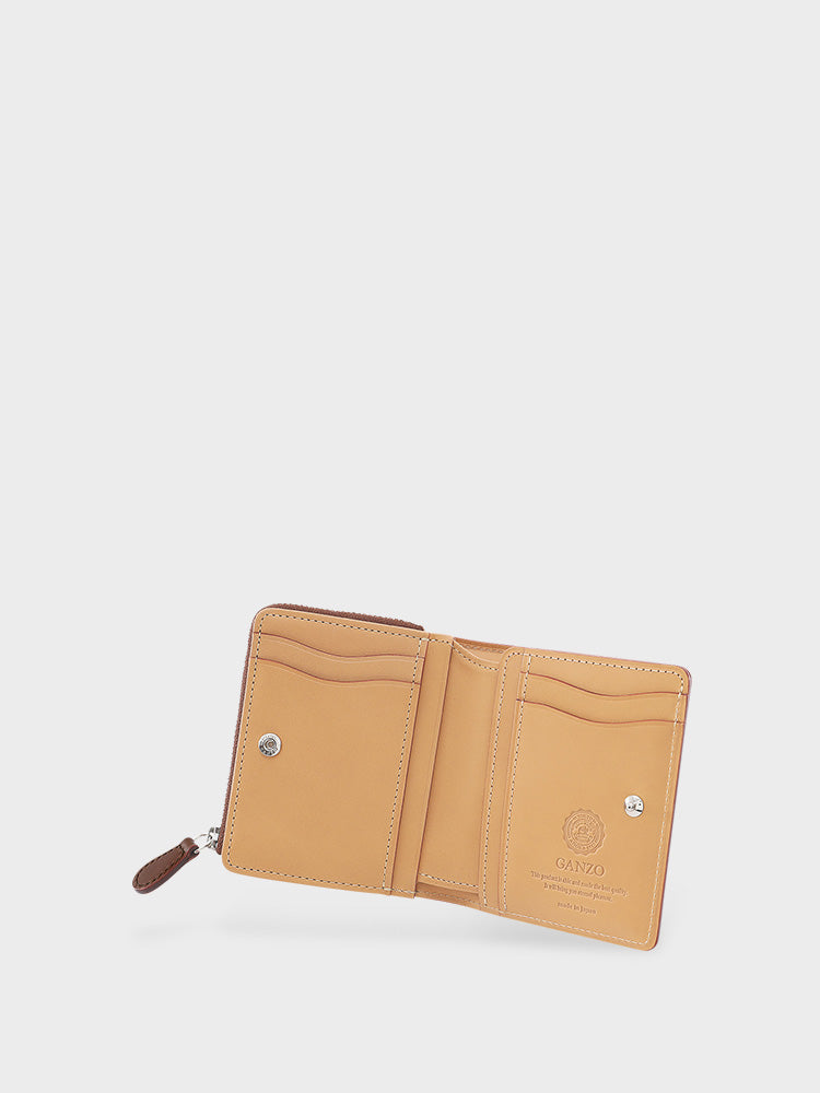 CORDOVAN L zip bi-fold wallet