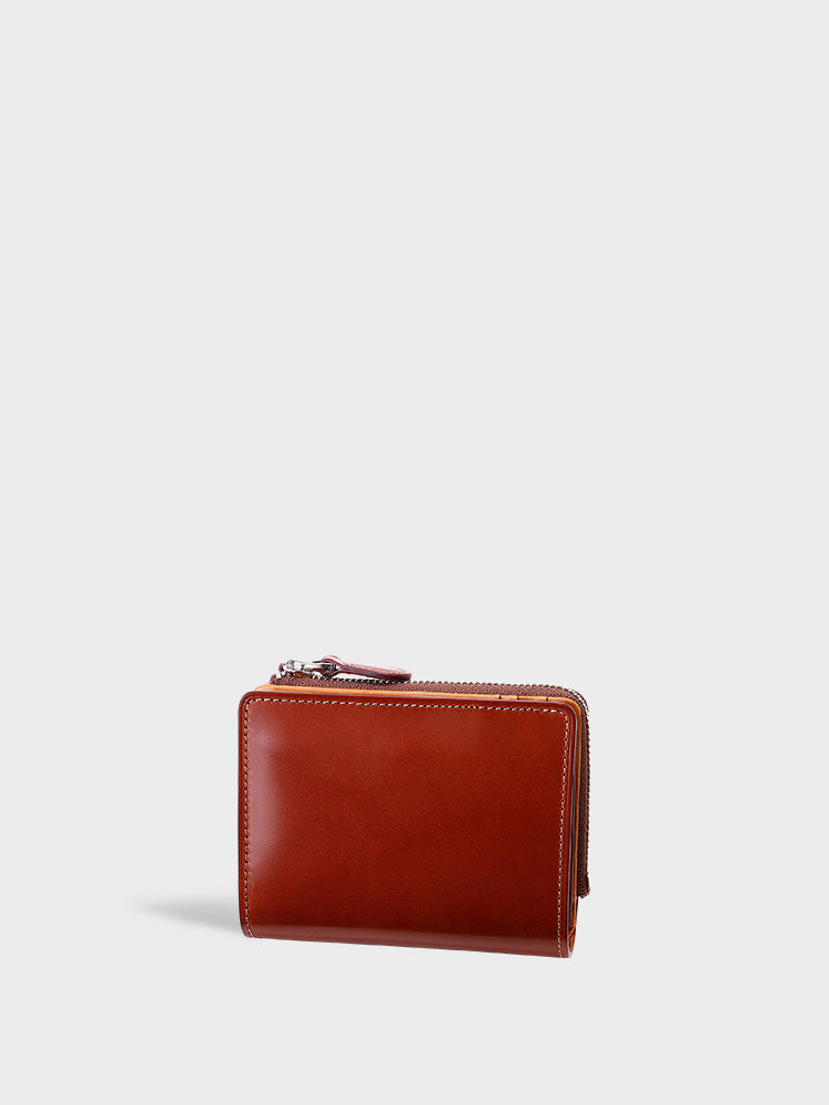 CORDOVAN R.C. L zip bi-fold wallet