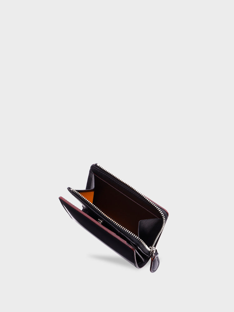 CORDOVAN R.C. L zip bi-fold wallet