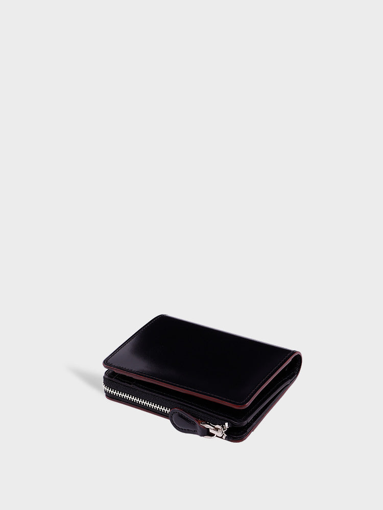CORDOVAN R.C. L zip bi-fold wallet