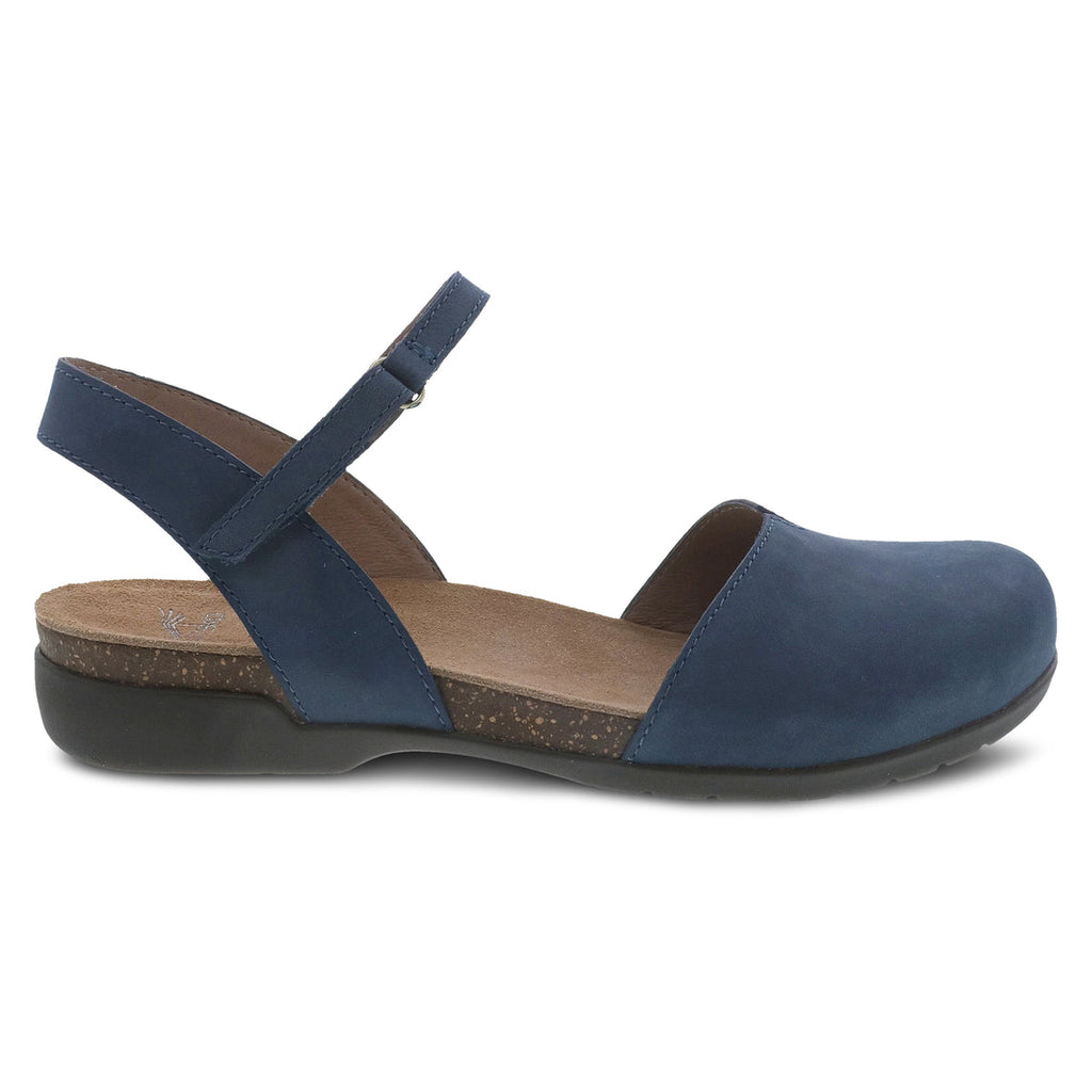 Dansko Women's Rowan in Navy Milled Nubuck Mary Jane