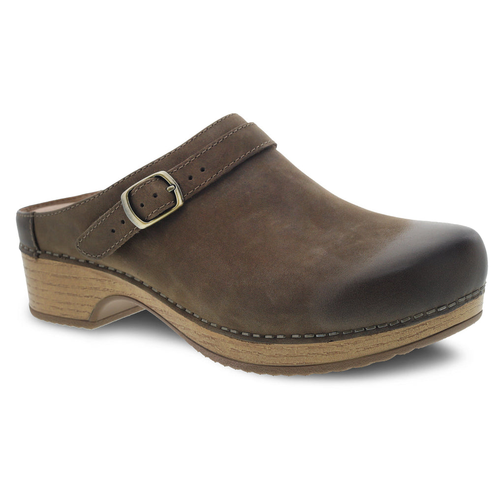 Dansko Women's Berry in Mushroom Burnished Nubuck Mule