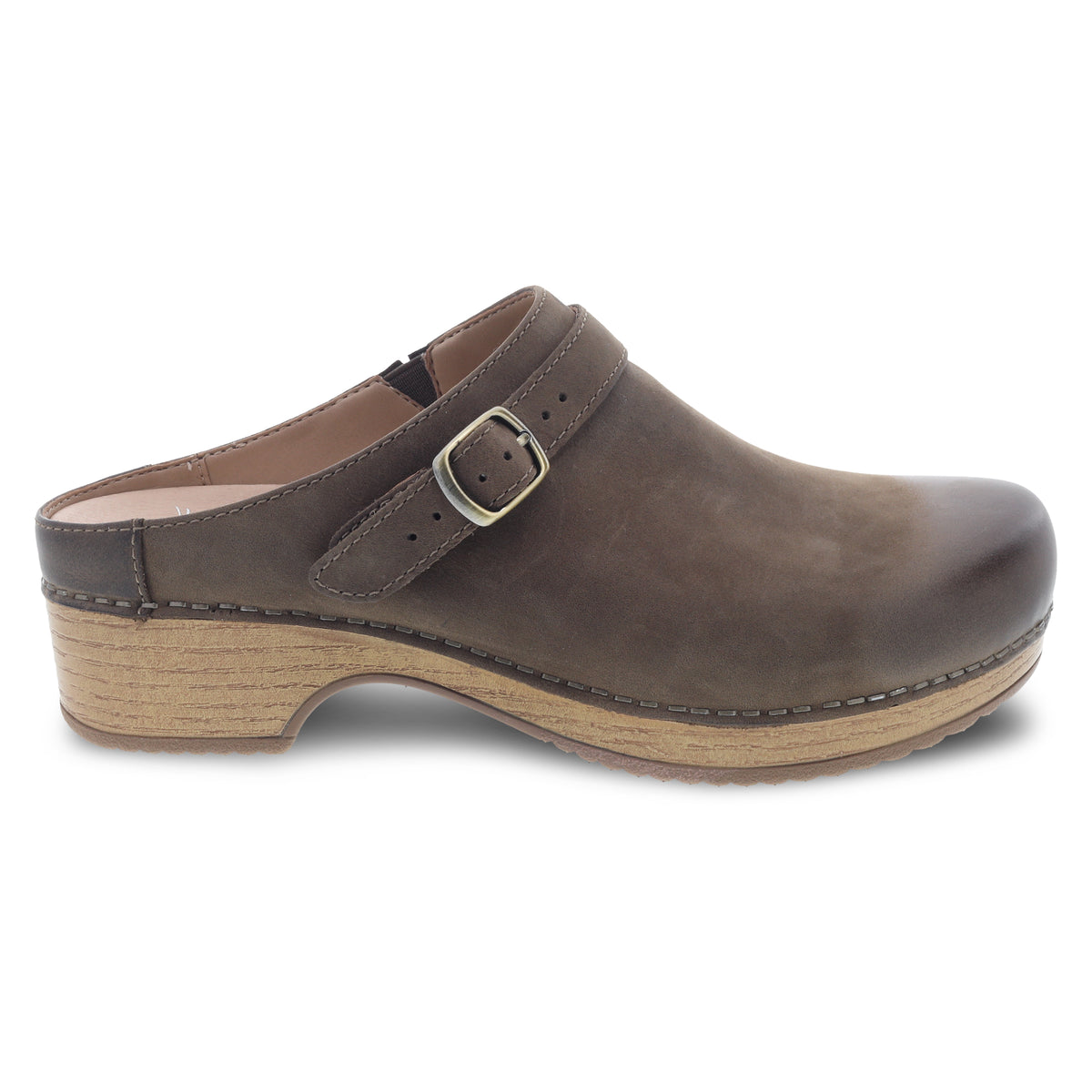 Dansko Women's Berry in Mushroom Burnished Nubuck Mule