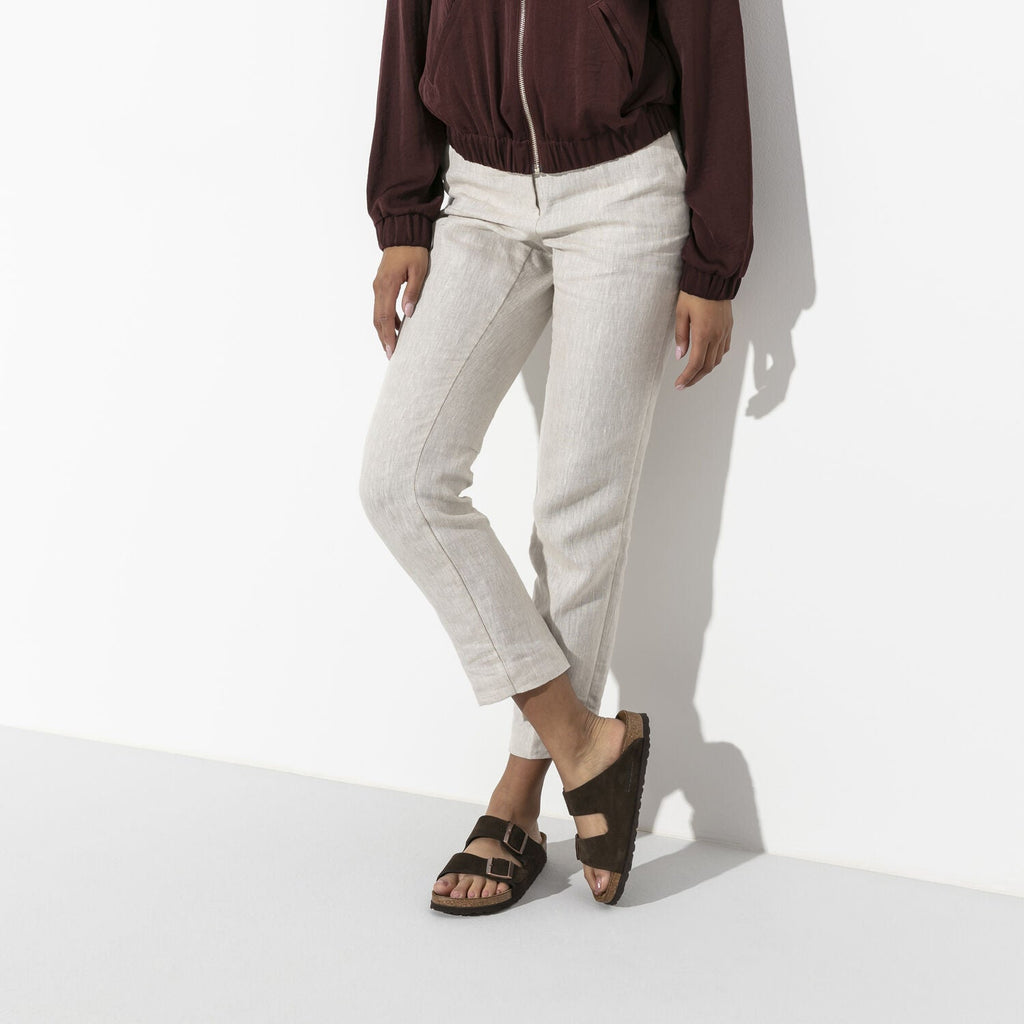 Birkenstock Arizona Suede Leather Soft Footbed Sandal in Mocha