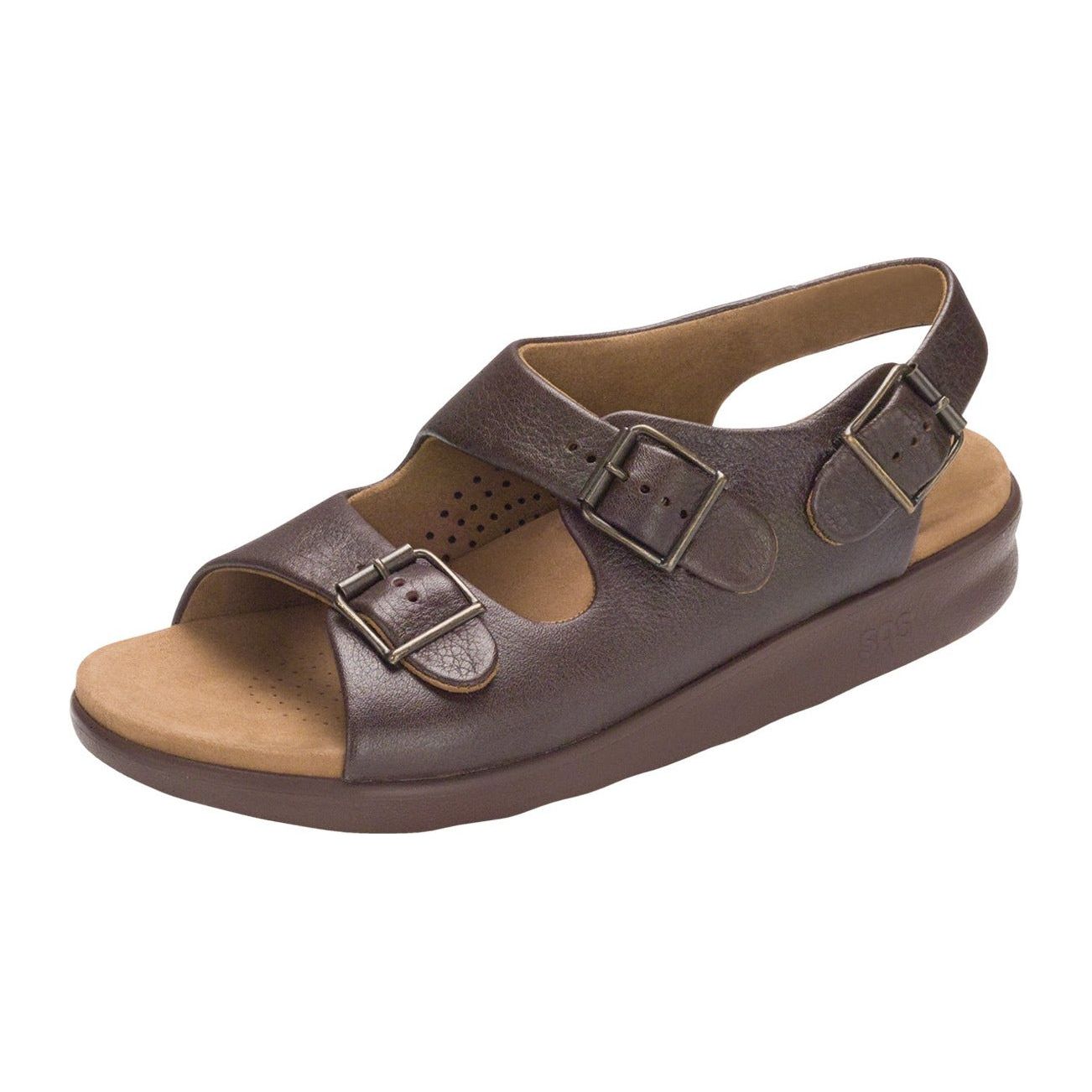 SAS Men's Bravo Heel Strap Sandal in Brown