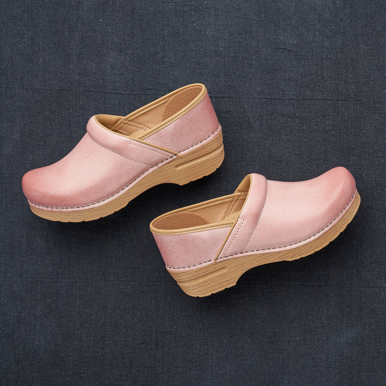 Dansko Women's Professional in Pink Milled Burnished