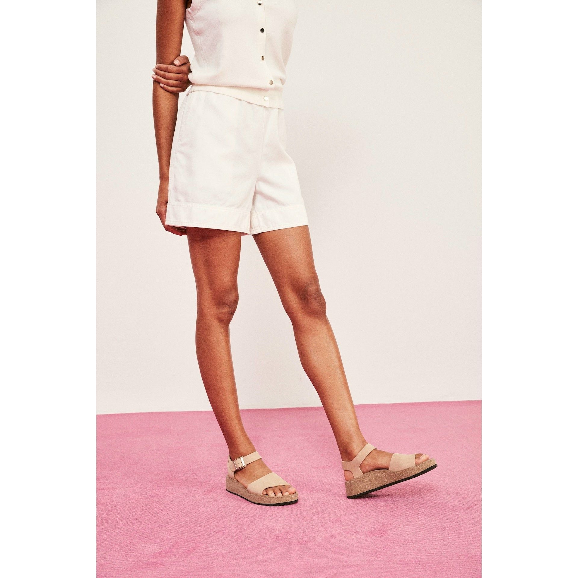 Birkenstock Glenda Nubuck Leather in Sandcastle