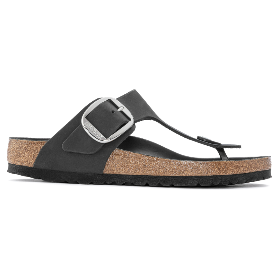 Birkenstock Women Gizeh Big Buckle Oiled Leather in Black