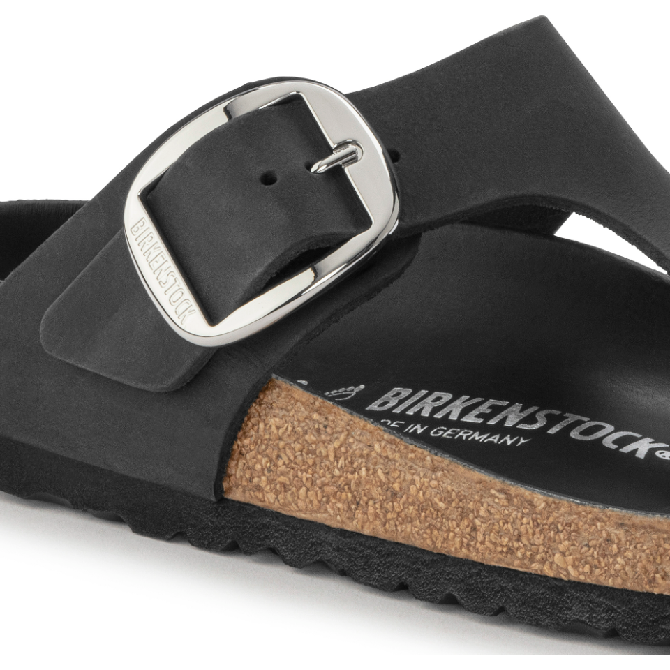 Birkenstock Women Gizeh Big Buckle Oiled Leather in Black