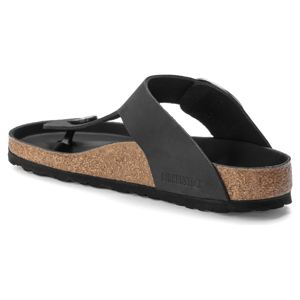Birkenstock Women Gizeh Big Buckle Oiled Leather in Black