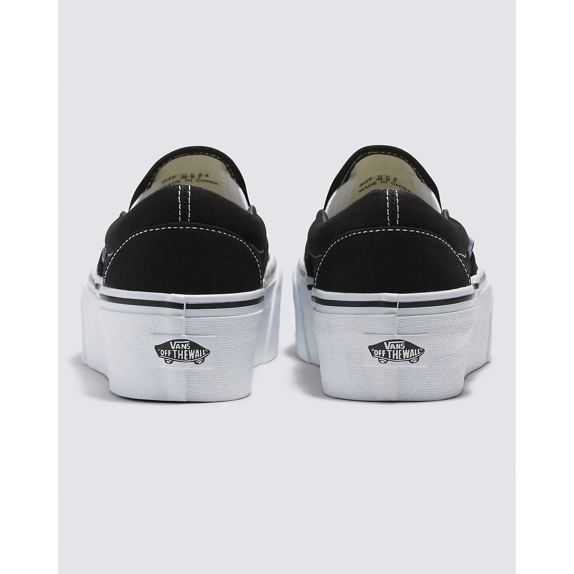 Vans Classic Slip-On Stackform Shoe in Black Classic White