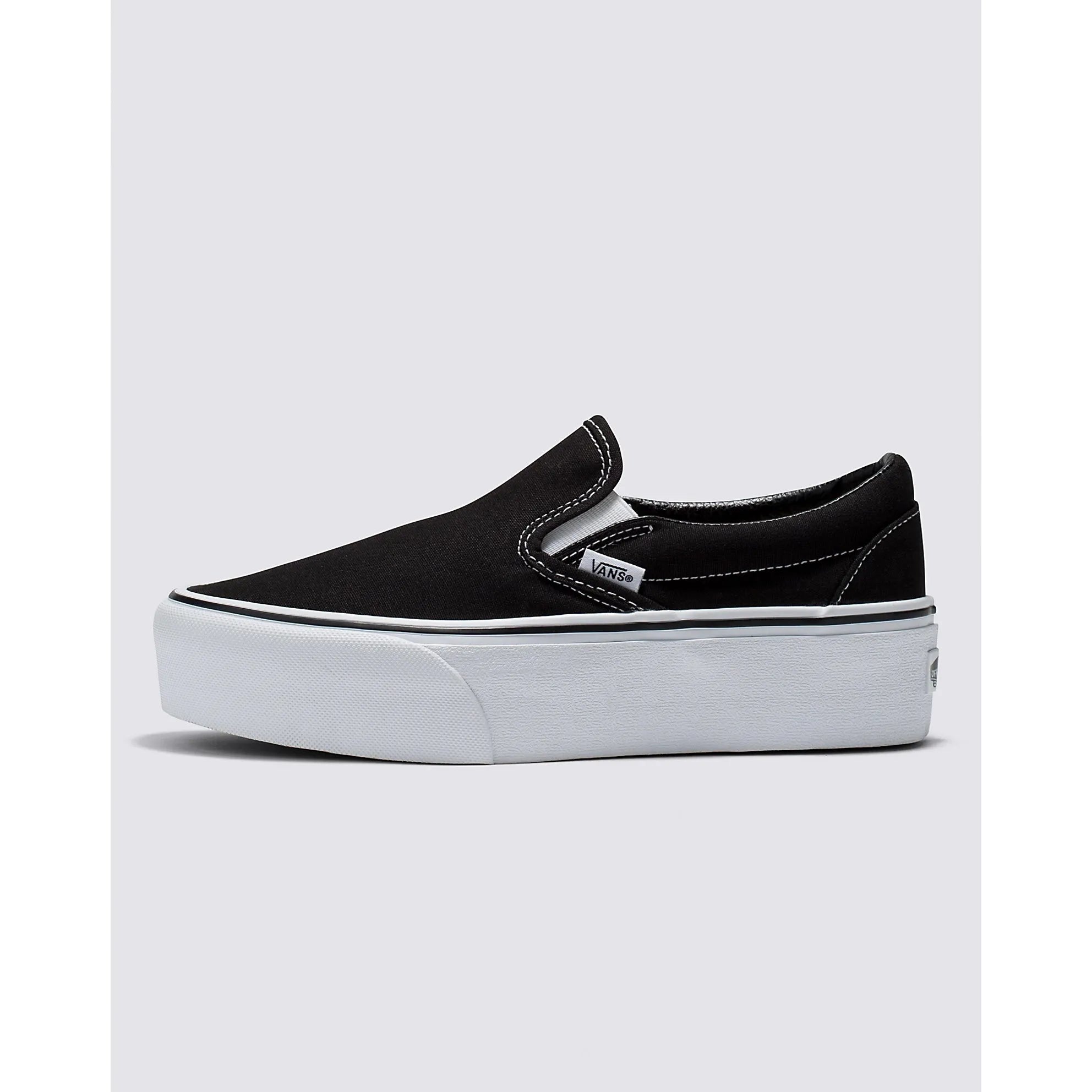 Vans Classic Slip-On Stackform Shoe in Black Classic White