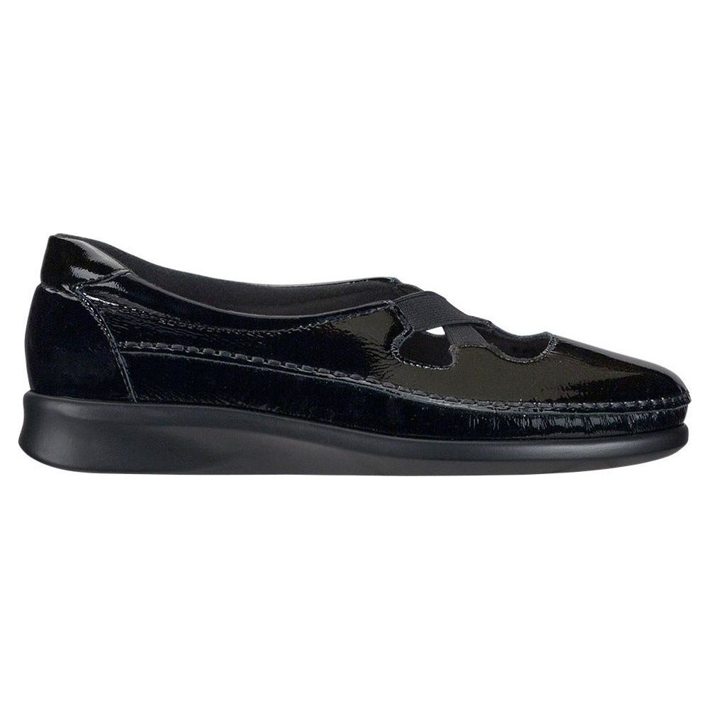 SAS Women's Crissy Slip on Loafer in Black Patent Wide