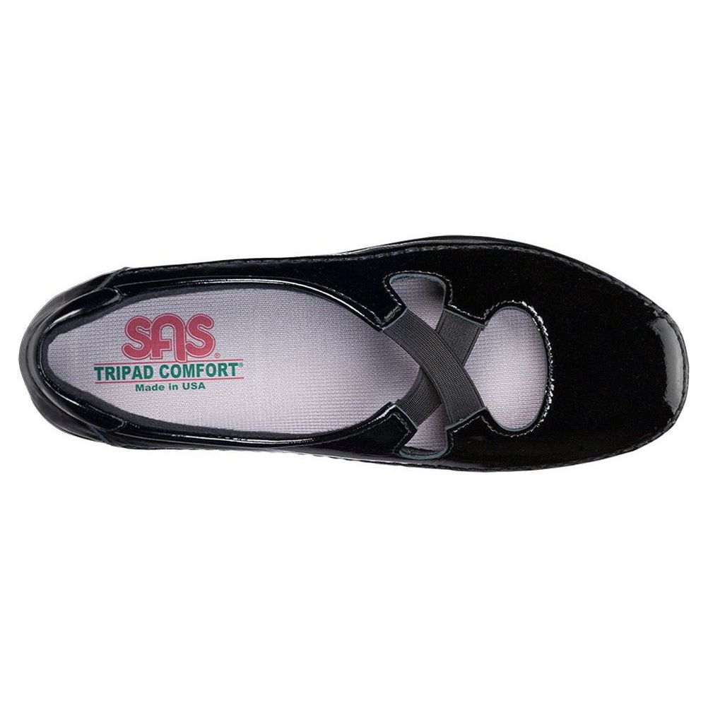 SAS Women's Crissy Slip on Loafer in Black Patent Wide