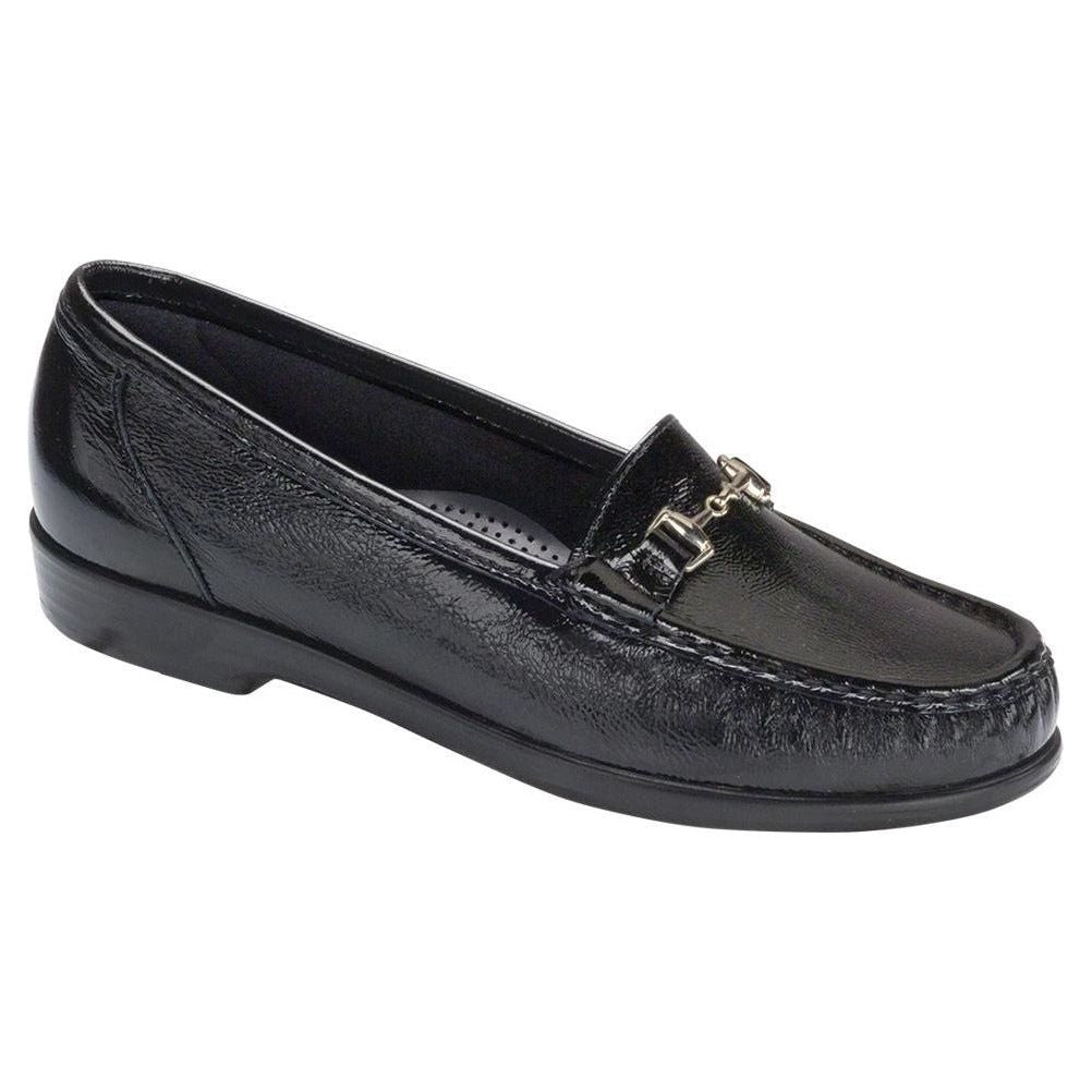 SAS Women's Metro Slip-On Loafer in Patent Black Wide