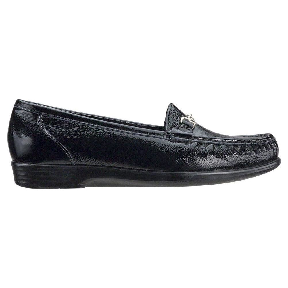 SAS Women's Metro Slip-On Loafer in Patent Black Wide