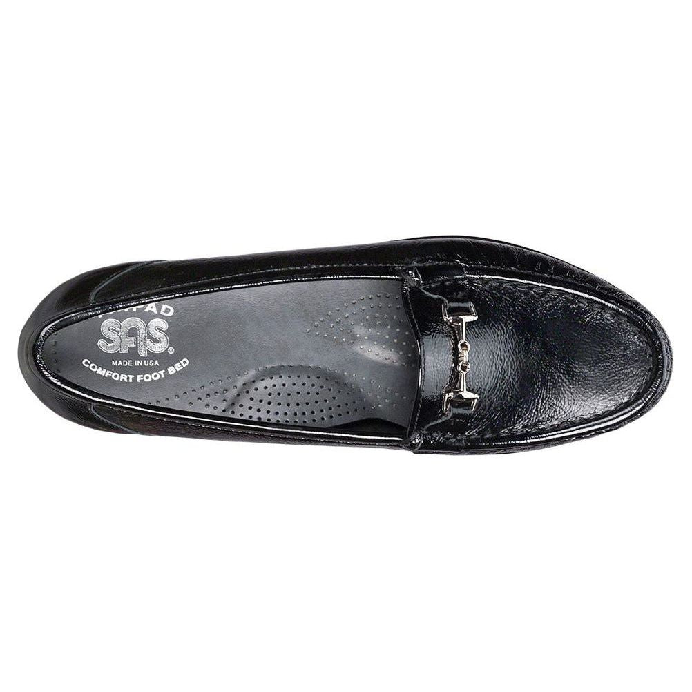 SAS Women's Metro Slip-On Loafer in Patent Black Wide