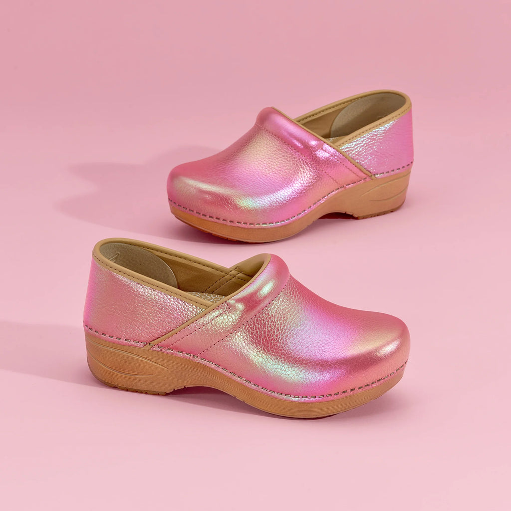 Dansko Women's XP 2.0 in Pink Iridescent Leather Clog