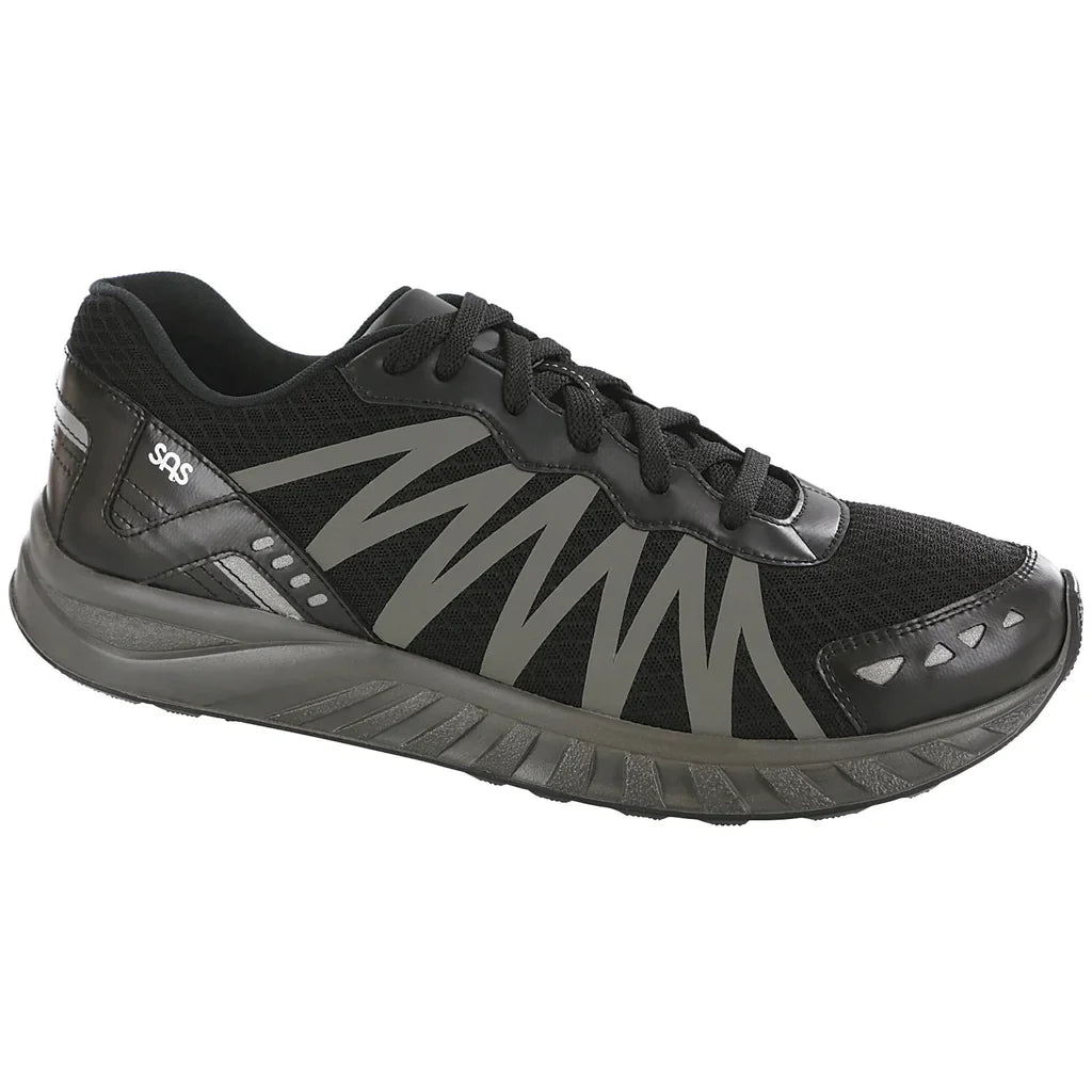 SAS Men's Pursuit Lace Up Sneaker in Black/Gray