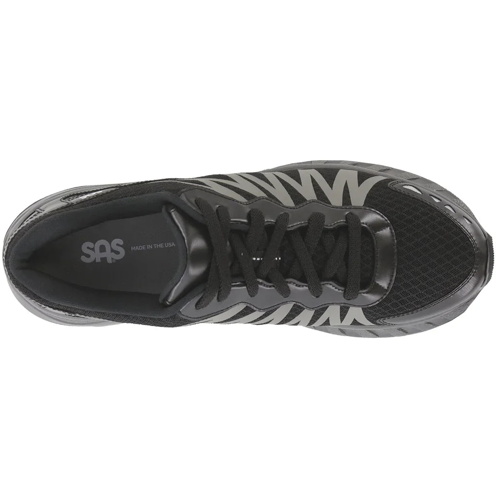 SAS Men's Pursuit Lace Up Sneaker in Black/Gray