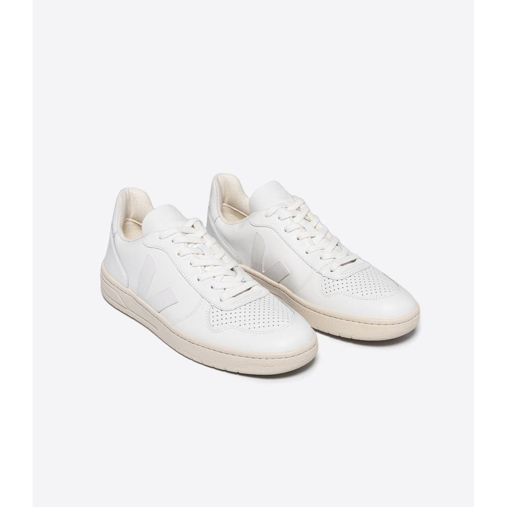 Veja Men's V-10 Leather Sneaker in White