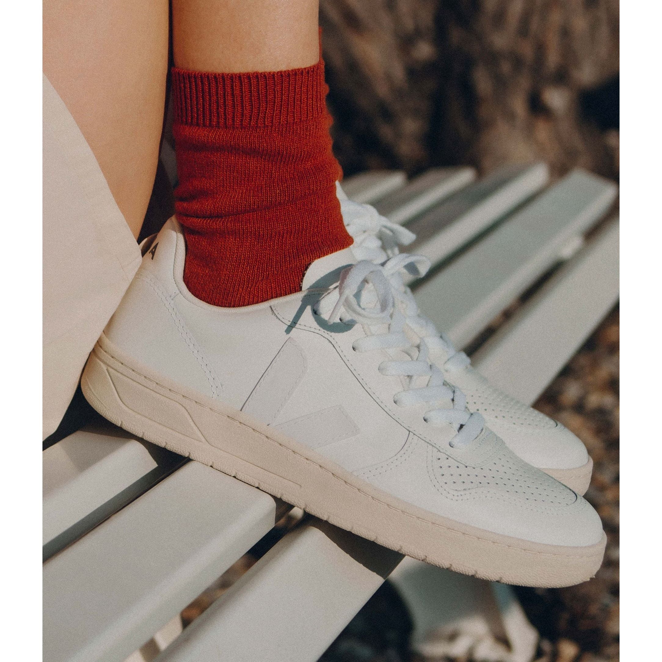 Veja Women's V-10 Leather Sneaker in White